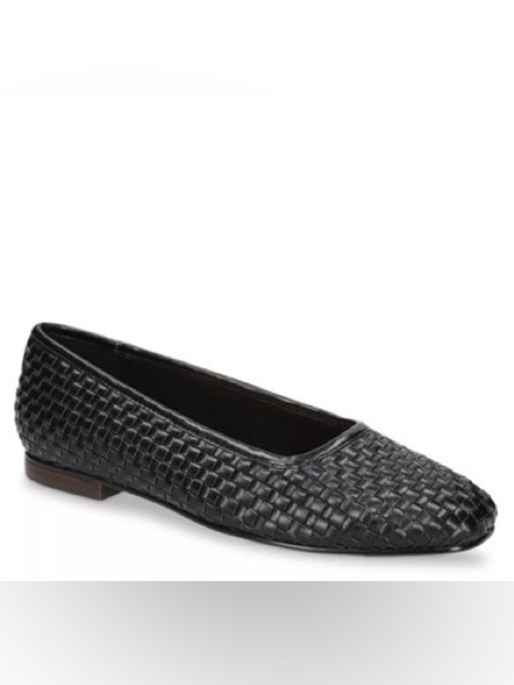 Bella Vita Women's Kimiko Square Toe Flats Black Woven Size 9M